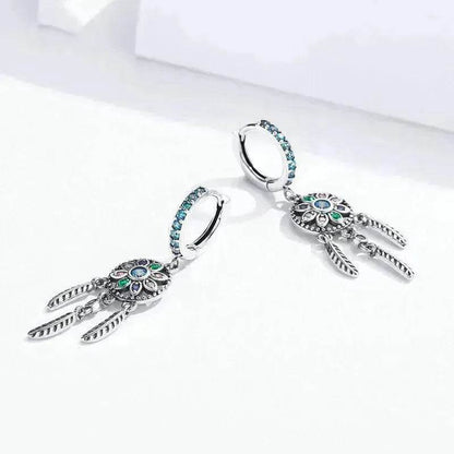Dream Catcher Dangle Drop Butterfly Chandelier Earrings