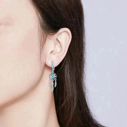Dream Catcher Dangle Drop Butterfly Chandelier Earrings