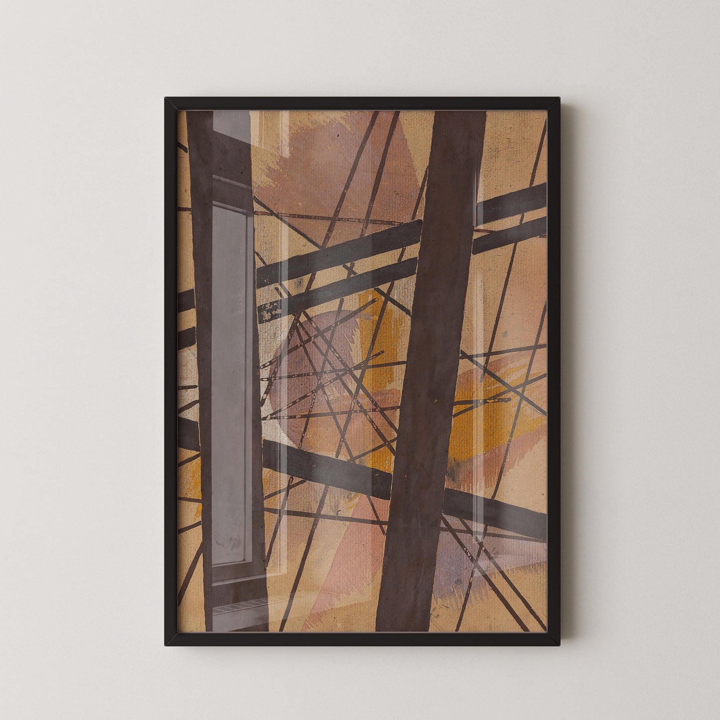 Lyubov Popova Abstract Art Print: Geometric Lines & Earthy Tones