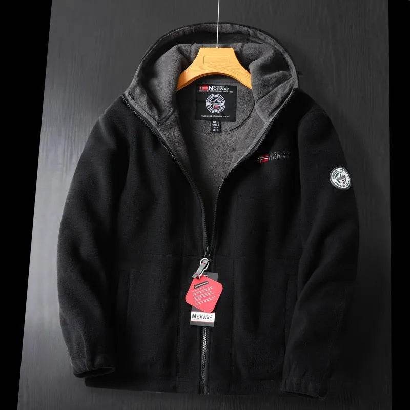 Fleece Hoodie – Warm Zipper Pocket Amekaji Style Hooded Jacket