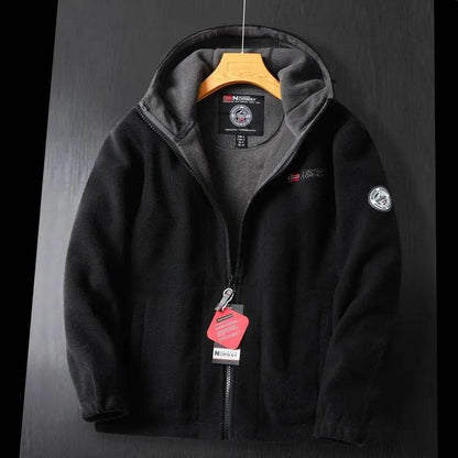 Fleece Hoodie – Warm Zipper Pocket Amekaji Style Hooded Jacket