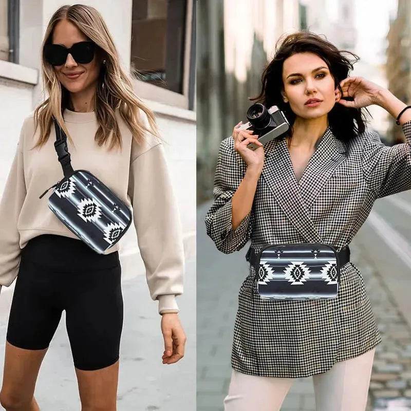 Nouveau sac banane à imprimé bohème avec bandoulière réglable, sac à bandoulière décontracté et tendance pour femme, idéal pour le sport et les activités de plein air