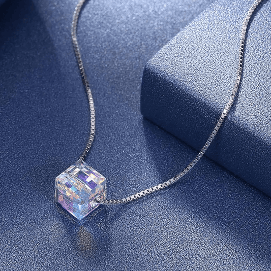 Pendentif Cube Aurore Boréale