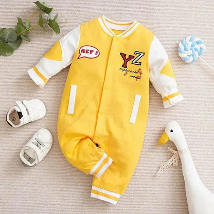 Baby One-piece Spring And Autumn Romper Baseball Uniform cloth