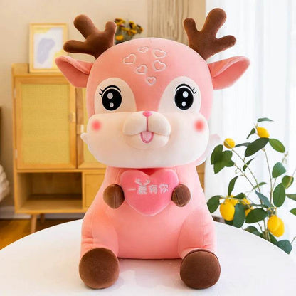 Cute Sika Deer Plush Toy Rag Doll Sleeping Pillow