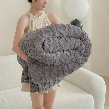 Couverture de canapé en velours double face monocouche, douce pour l'hiver