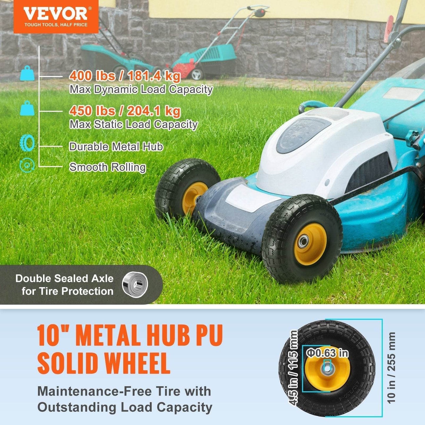 VEVOR Dollies & Hand Trucks solid replacement wheel Tyre