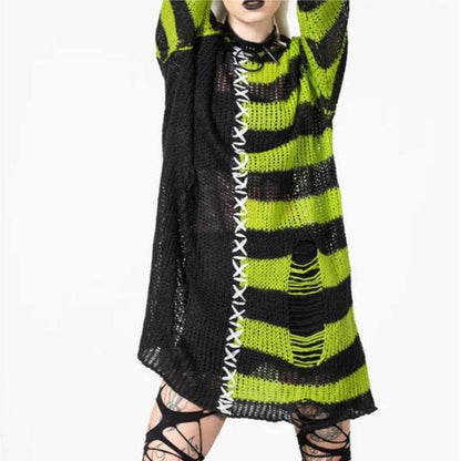 Halloween Ripped Long Sweater Women's Fashion Loose Sweater