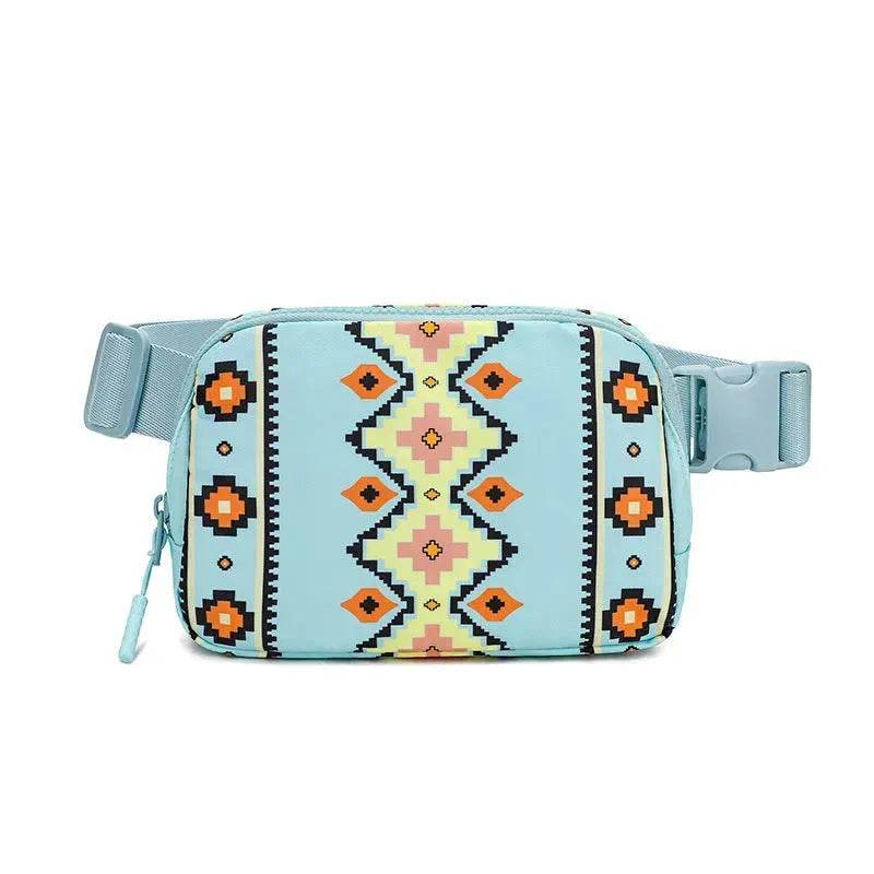 Nouveau sac banane à imprimé bohème avec bandoulière réglable, sac à bandoulière décontracté et tendance pour femme, idéal pour le sport et les activités de plein air