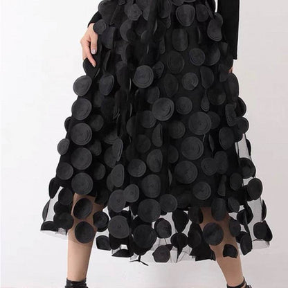 Women's Retro fashion Line  Midi Maxi Prairie Skirt