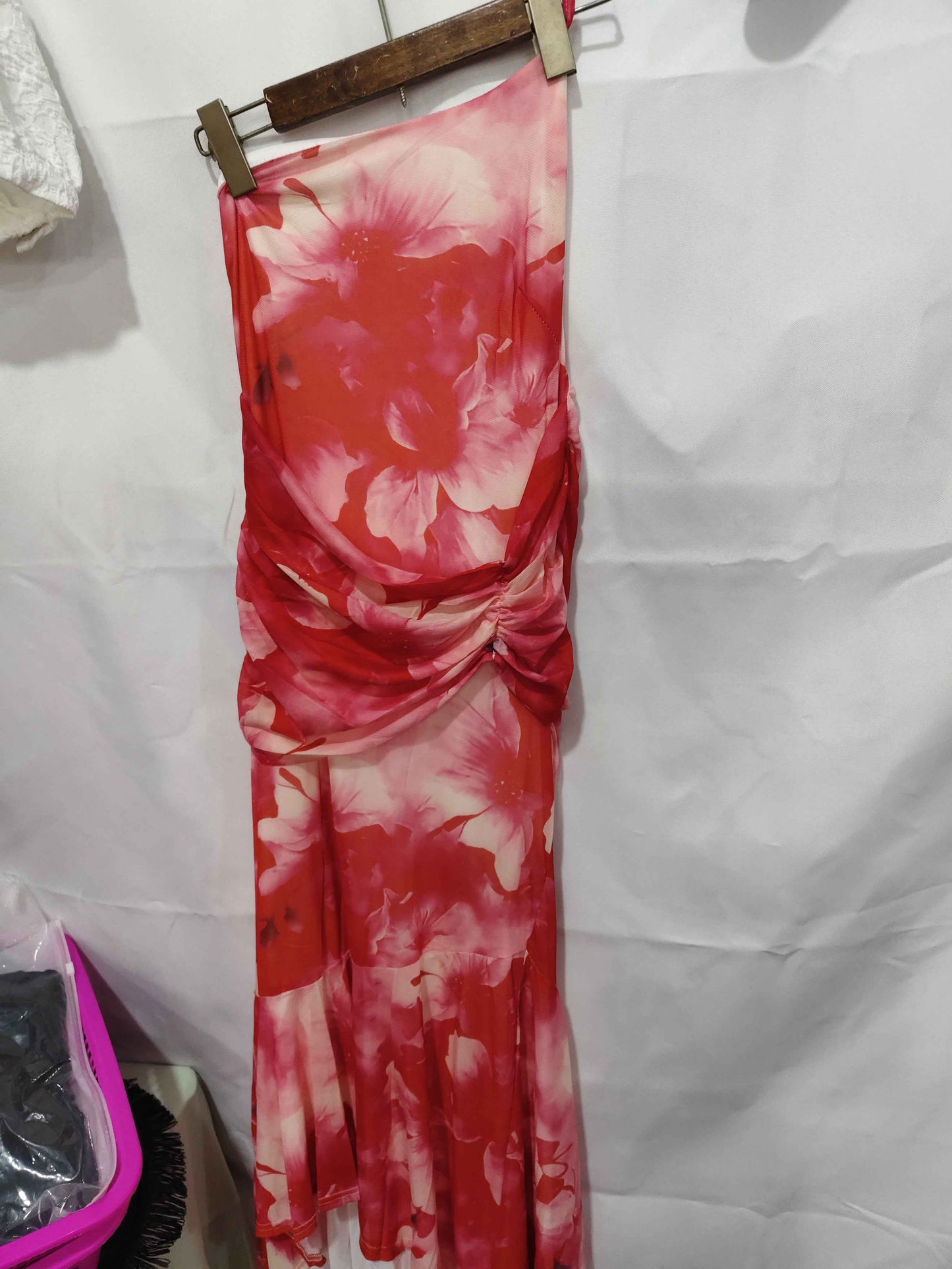 Floral Print One-Shoulder Maxi Dress – Women's Casual Summer Botanical Long Dress
