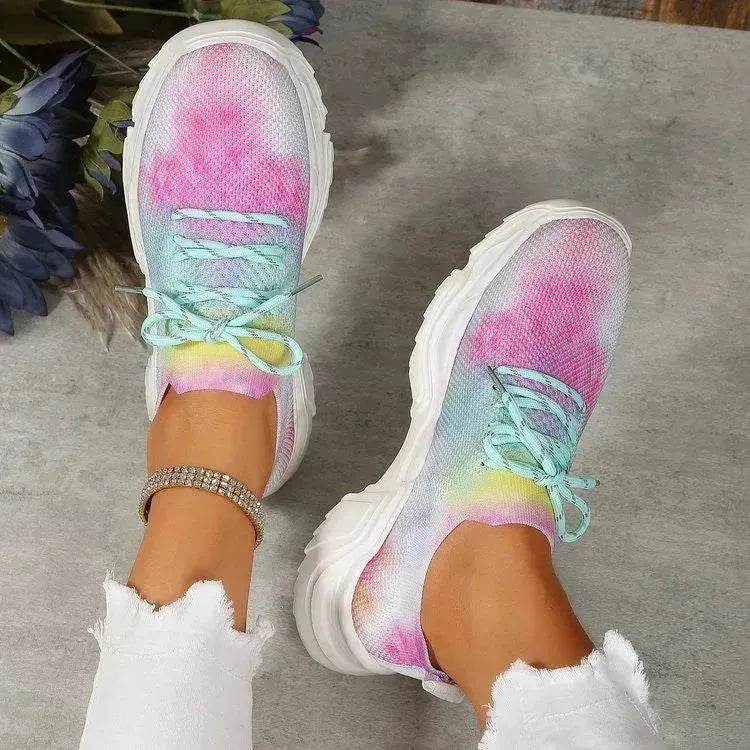 Chaussures de course pour femmes Flower Sports Baskets plates tendance