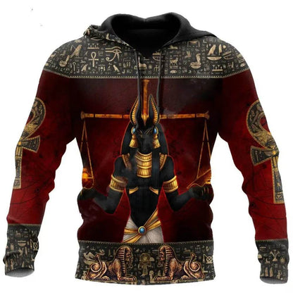 Men's Gothic Printed Street Fashion Classic Hoodie Pullover
