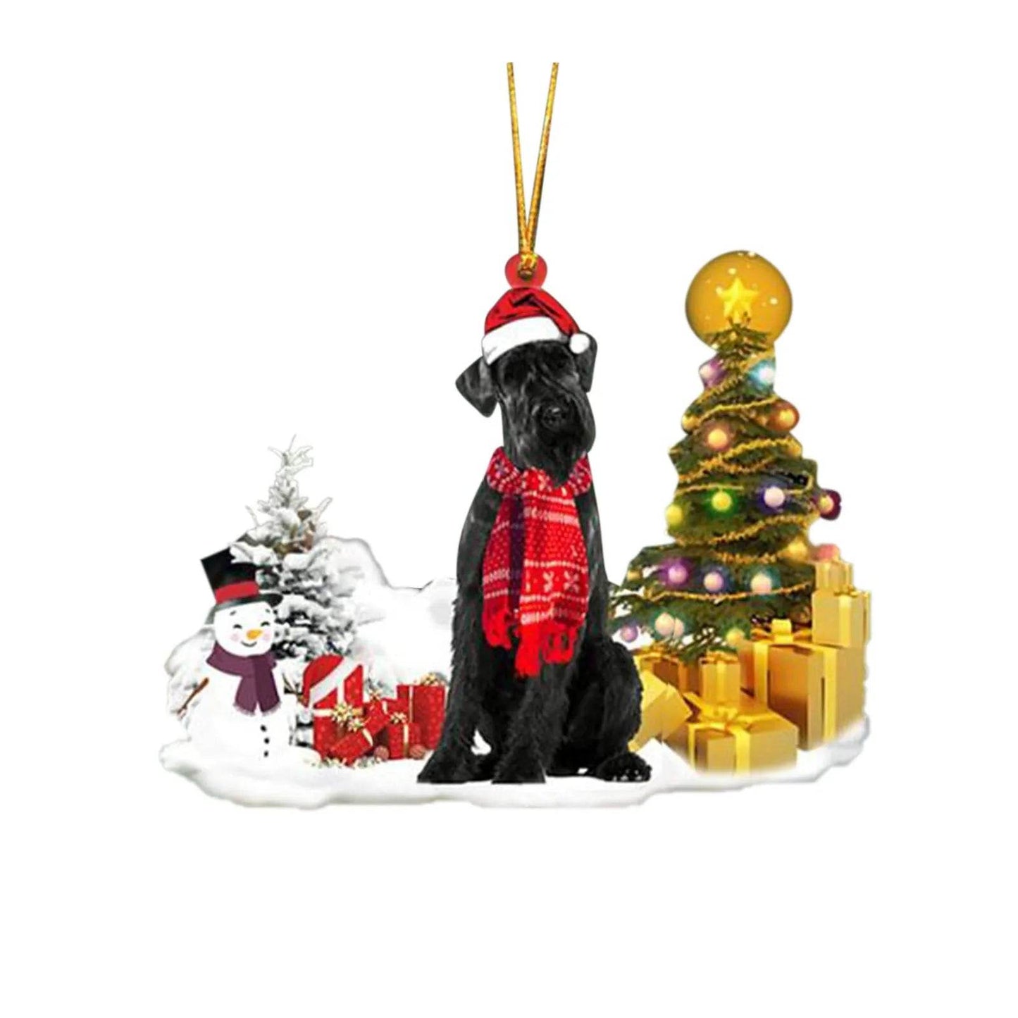 Christmas Family Puppies Decorate Trees With Lights