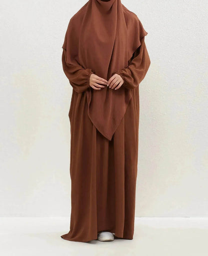 Hijab Abaya for Umrah Two piece Dress with Headscarf Arabwear for Women Jalabiya for Women