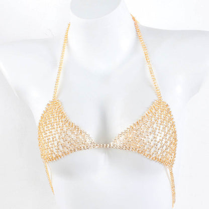 Lingerie Nightclub Body Chains – Diamond Rhinestone Bra and Panties Set
