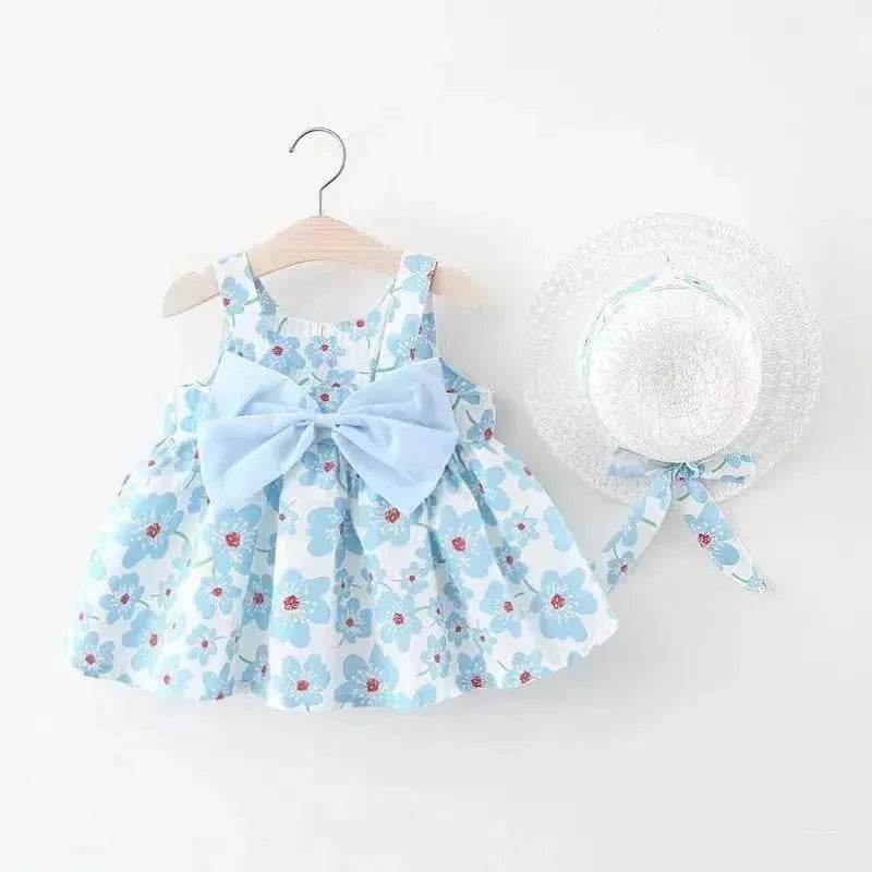 Casual Newborn Baby girl Printed Bow Princess Dress