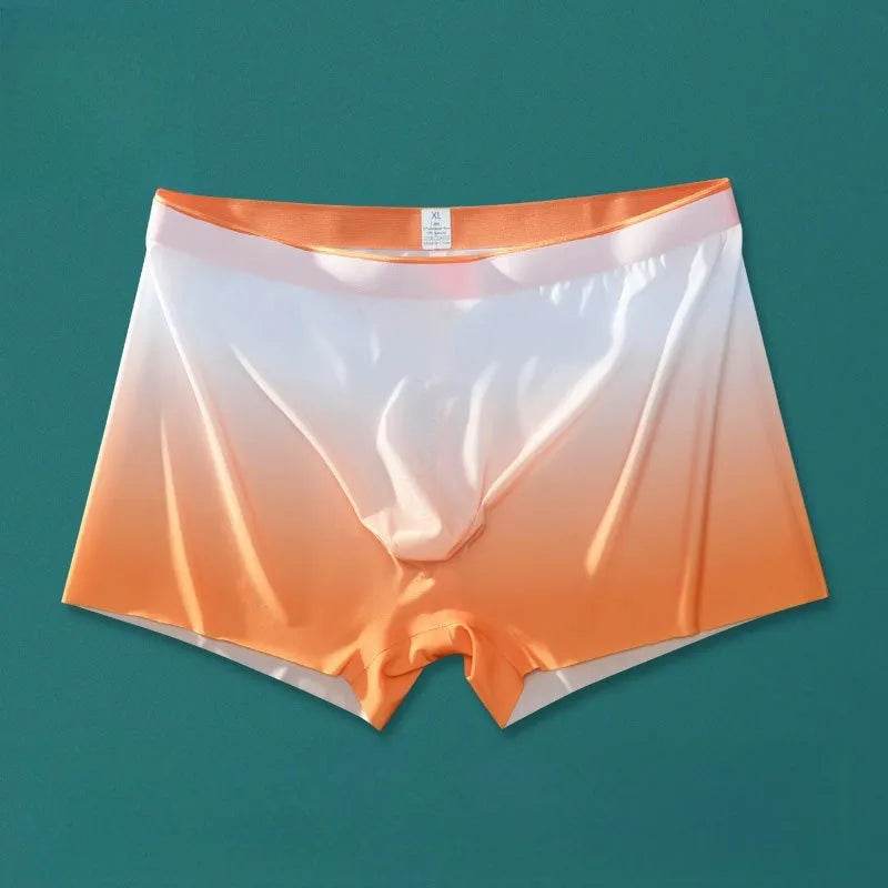 Ice Silk Men's Breathable Full Seamless Boxer Brief Pant underwear