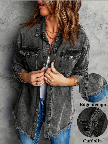 Veste en jean – Style décontracté délavé rétro pour femme