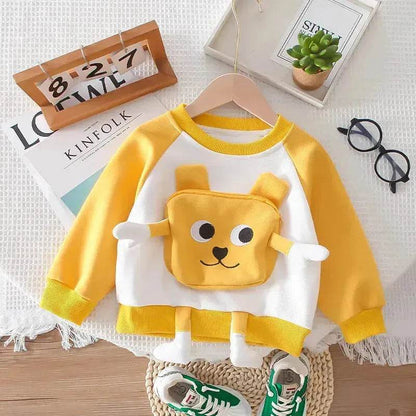 Neutral Cartoon  Autumn Clothes Suit Western Style Neutral  two piece for kids