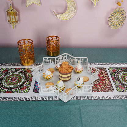 European-style Dessert Table Two-tier Ramadan Iron Castle serving Tray