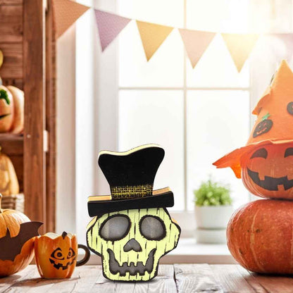Creative Halloween Wooden Pumpkin Lamp – LED Pumpkin Light Halloween Decoration