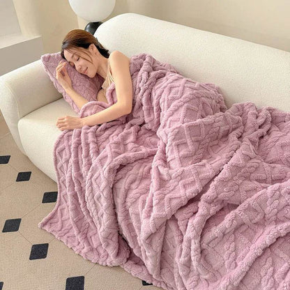 Couverture de canapé en velours double face monocouche, douce pour l'hiver