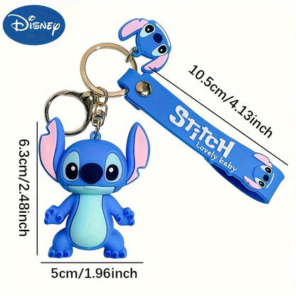 1pc Disney Lilo & Stitch Keychain, 3D Cartoon Character Charm, Ideal For Backpack, Car Keys Bag Charms, Birthday Party Favors