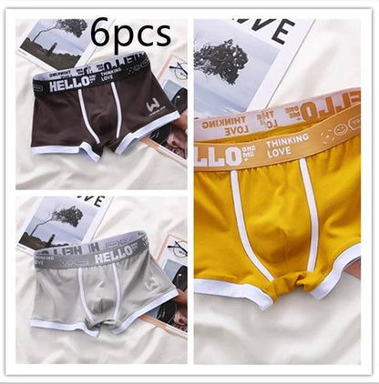 Men's Cotton  Boxer Briefs Trendy Breathable Low waist underwear