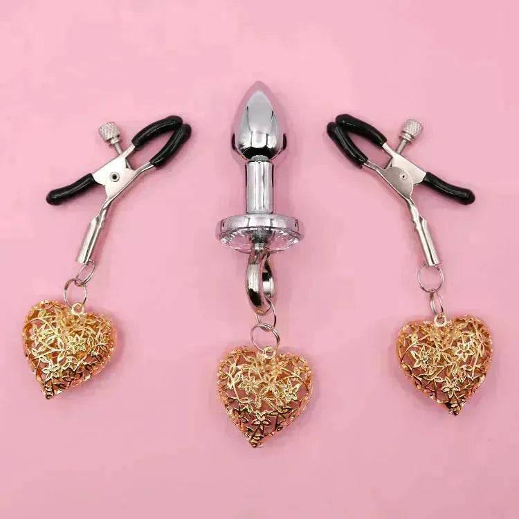 Love Chain Sex Toys Bell For Women Nipple Clamp Anal Plug