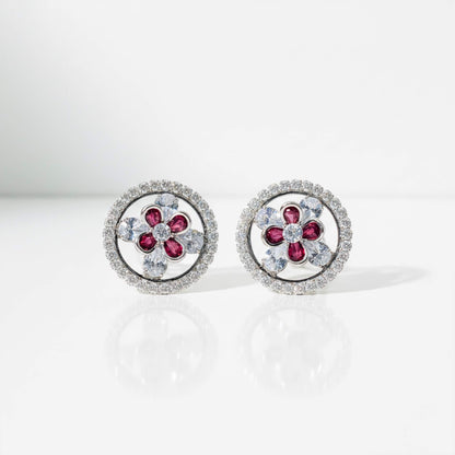 Gleaming Blossom Halo Earrings - Handmade Floral Statement Jewelry