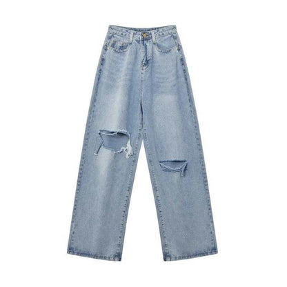 Oversized High Waist Ripped Jeans pant for Women