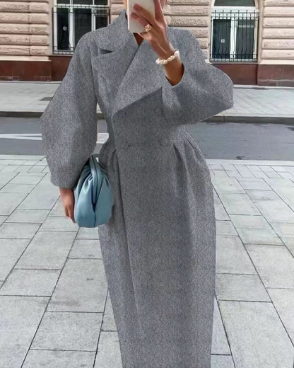 Women’s Vintage Lantern Sleeve Jacket – Oversized Lapel Collar Elegant Casual Coat
