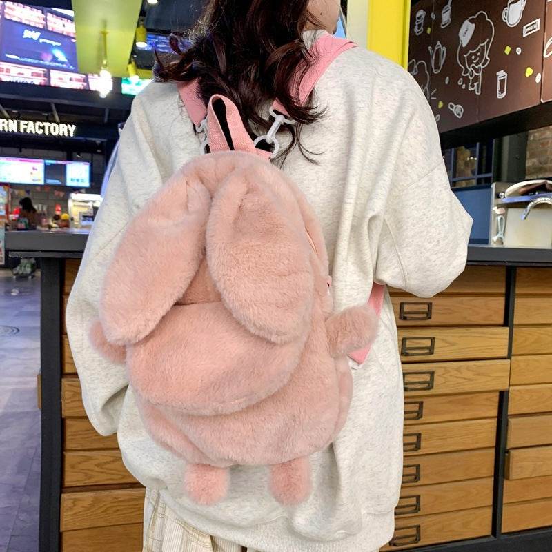 Mini sac à dos lapin en peluche tendance et mignon pour filles