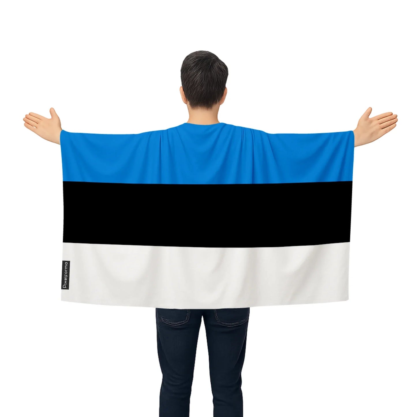 Cape Drapeau De L'Estonie – Polyester Léger – Modèle À Enfiler