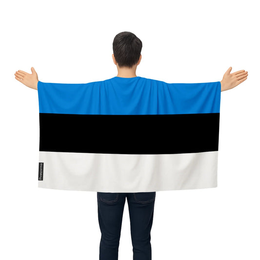 Cape Drapeau De L'Estonie – Polyester Léger – Modèle À Enfiler
