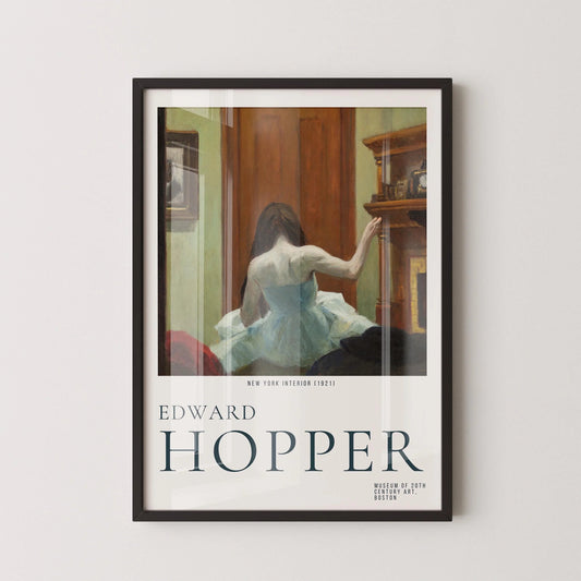 Edward Hopper - Intérieur New Yorkais | Œuvre Célèbre (disponible encadrée à la main ou sans cadre)