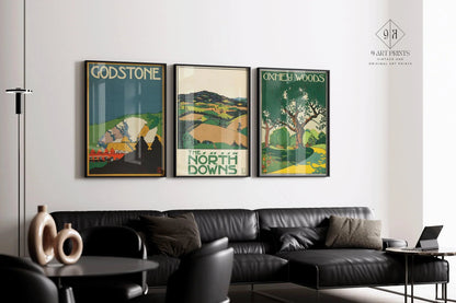 Edward McKnight Kauffer - STATEMENT TRIO London Underground | Vintage Poster Art (Available Frame or unframed)
