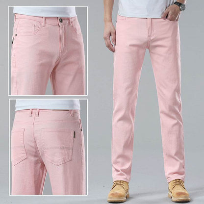 Men Fashion Brands Stretch Slim Fit Skinny Denim Pants jeans Trouser