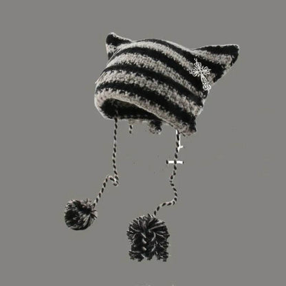 Breathable Windproof Cute Thermal Head Cover Woolen Cap beanies