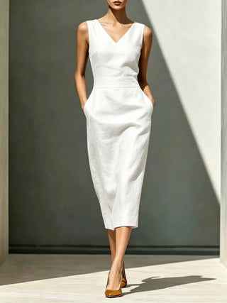 Women's Fashion Solid Color Dress – Elegant Casual Everyday Dress