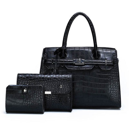 Crocodile Pattern New Fashion 3 in 1 cooperate Work leather Handbag