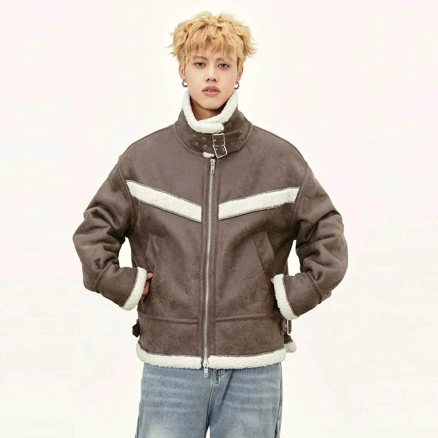 Veste-manteau en coton à boucle tout-en-un pour homme