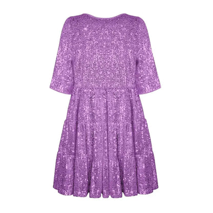 Elegant ladies Sequined Short Mini Skater Dress