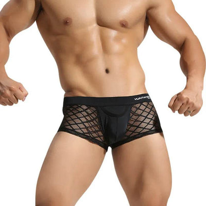 Caleçons boxeurs en maille de nylon respirante pour hommes, assortis à tout