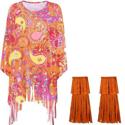 Tie Dye Cloak Costume Halloween Party Clothing Suit