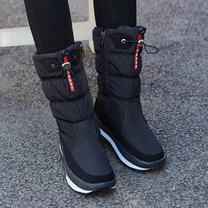 Winter boots New Plus Velvet Thick Cotton Shoes Thermal Middle Tube Waterproof Non-slip Boots