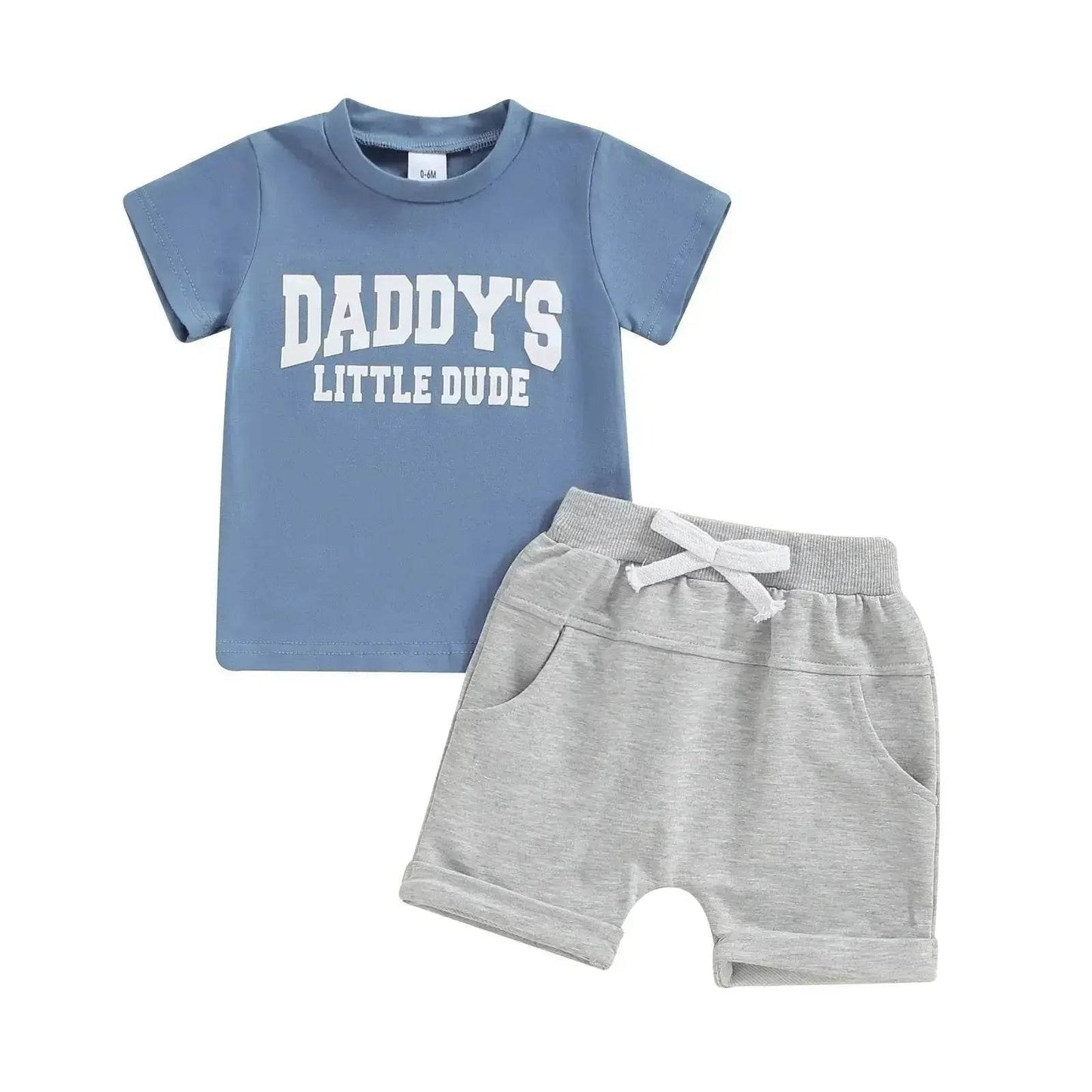 Ensemble deux pièces pour garçons, fin en pur coton, short et manches courtes, collection d'été "Le petit garçon de papa"