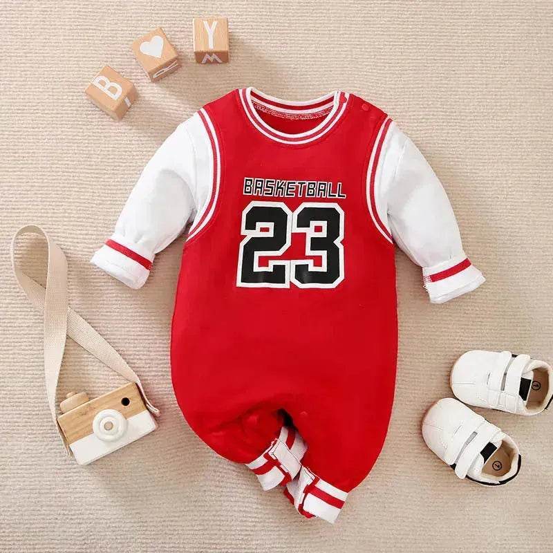 Baby One-piece Spring And Autumn Romper Baseball Uniform cloth