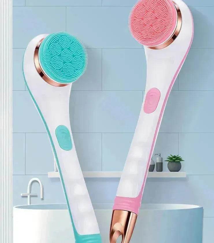 Brosse de Bain Électrique en Silicone, Exfoliant pour le Dos, Rechargeable USB, 2 Vitesses, Rotative, Étanche pour Douche Spa, Brosse Nettoyante pour le Corps